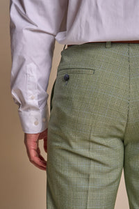 Caridi - vīriešu salvijas zaļas rūtainas bikses