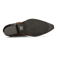 Vīriešu augstpapēžu zābaki ar īstu ādu, brūni, jāšanas, deju, medību, kovboju, vintage stila, ar smailu purngalu
