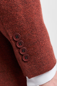 Rūsas krāsas "Herringbone" tvīda trīsdaļīgs uzvalks