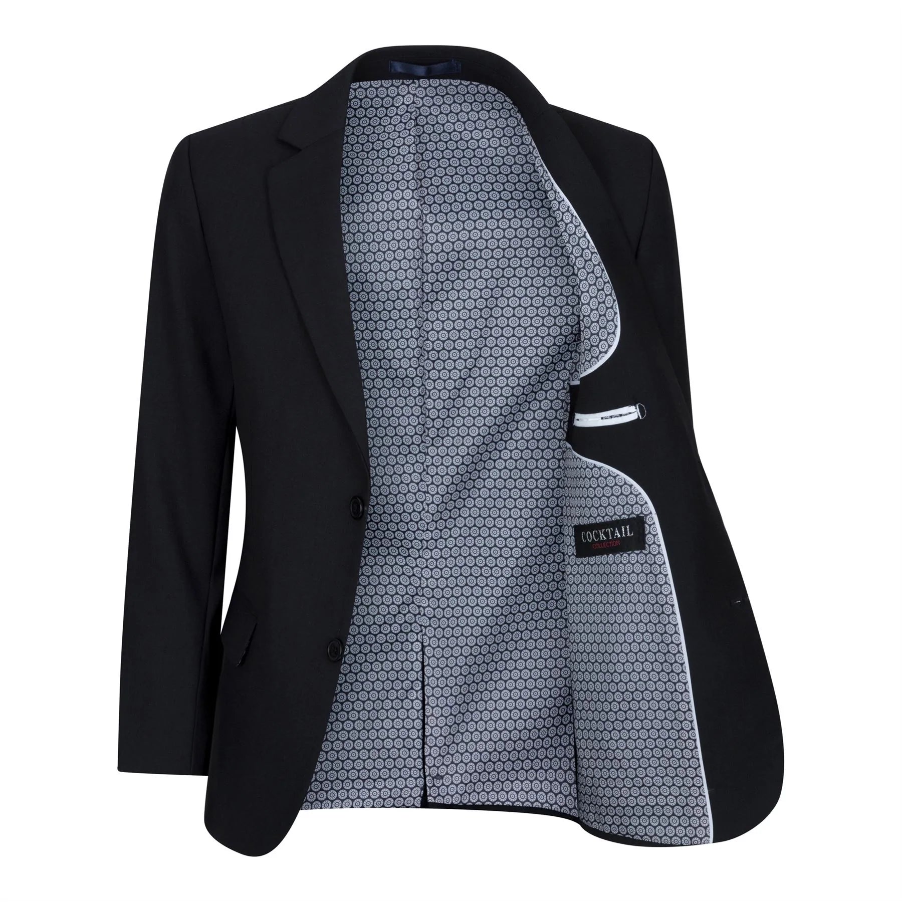 Zēnu melns 5 daļu uzvalks, žakete, veste, krekls, kaklasaites, bikses, kāzas, bēres