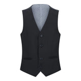 Zēnu melns 5 daļu uzvalks, žakete, veste, krekls, kaklasaites, bikses, kāzas, bēres
