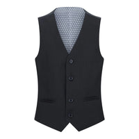 Zēnu melns 5 daļu uzvalks, žakete, veste, krekls, kaklasaites, bikses, kāzas, bēres