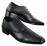 Gio Gino 907001 vīriešu melnas elegantas, formālas, PU ādas, šņorētas brogu kurpes Gatsby itāļu klasiskās
