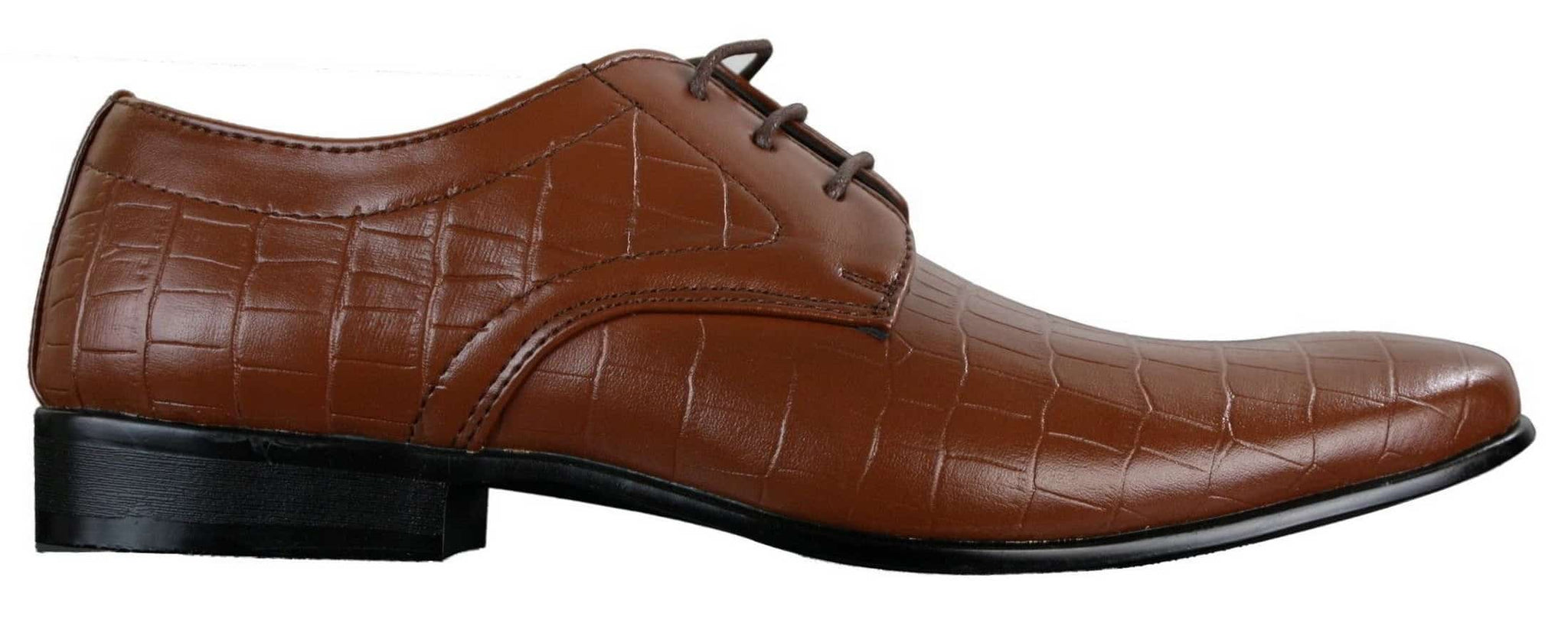 Vīriešu melnas, dzeltenbrūnas, krokodila, čūskas formas PU ādas kurpes ar šņorēm, elegantas, formālas un smailas papēžiem.