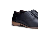 Vīriešu īstas ādas klasiskās brogu kurpes melnas, šņorētas, elegantas, formālas ādas, vintage stila kurpes