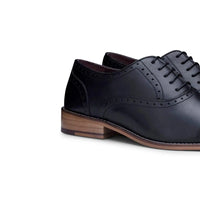 Vīriešu īstas ādas klasiskās brogu kurpes melnas, šņorētas, elegantas, formālas ādas, vintage stila kurpes