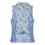 Zēnu trīsdaļīgs krēmkrāsas tvīda uzvalks kāzām, ballītēm, rūtains, pieguļošs, elegants, formāls