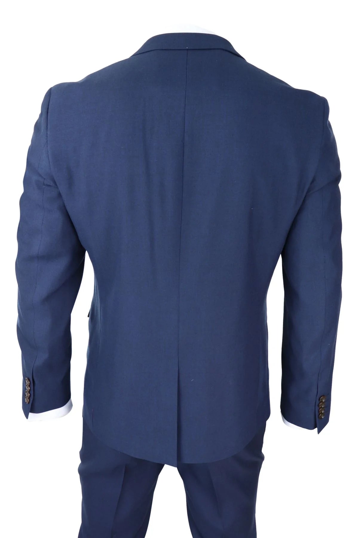Vīriešu tumši zils trīsdaļīgs uzvalks, pieguļošs, elegants, formāls, klasisks, kāzu, retro, vintage stils