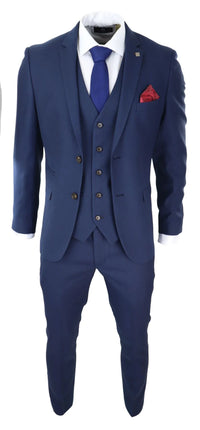 Vīriešu tumši zils trīsdaļīgs uzvalks, pieguļošs, elegants, formāls, klasisks, kāzu, retro, vintage stils