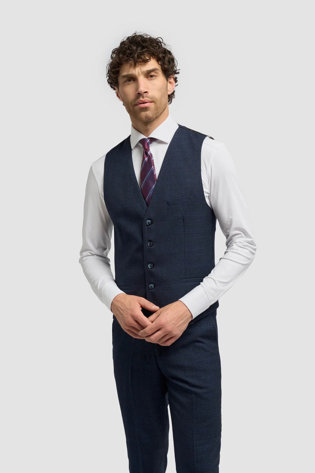Caridi - vīriešu tvīda veste tumši zila krāsā