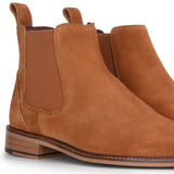 Vīriešu kamieļkrāsas zamšādas ādas uzvelkamie Chelsea puszābaki