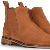 Vīriešu kamieļkrāsas zamšādas ādas uzvelkamie Chelsea puszābaki
