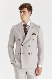 Mayfair - vīriešu divdaļīgs akmens krāsas uzvalks ar dubultbrilles