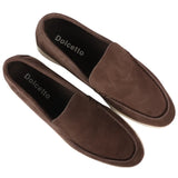 Vīriešu zamšādas brūnas uzvelkamas komforta piegriezuma mokasīni