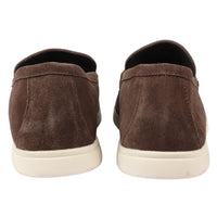 Vīriešu zamšādas brūnas uzvelkamas komforta piegriezuma mokasīni
