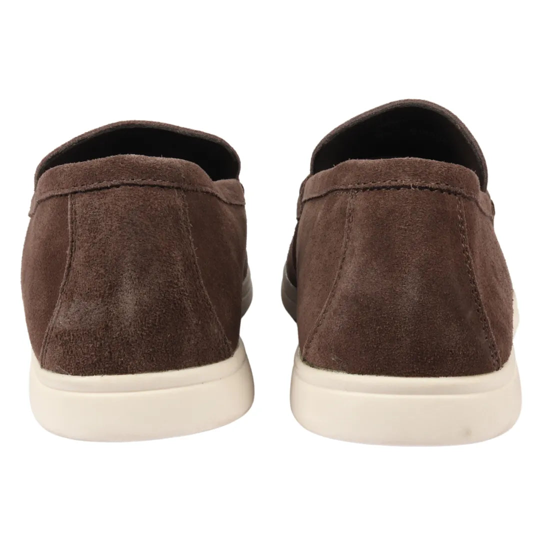 Vīriešu zamšādas brūnas uzvelkamas komforta piegriezuma mokasīni