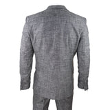 Vīriešu trīsdaļīgs uzvalks, pelēks, melns, teksturēts, pieguļošs, kāzu, izlaiduma, ballītes, elegants, formāls