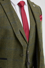 Vīriešu trīsdaļīgs vilnas tvīda uzvalks, zaļš, zils, brūns, rūtains, 1920. gadu Getsbijs