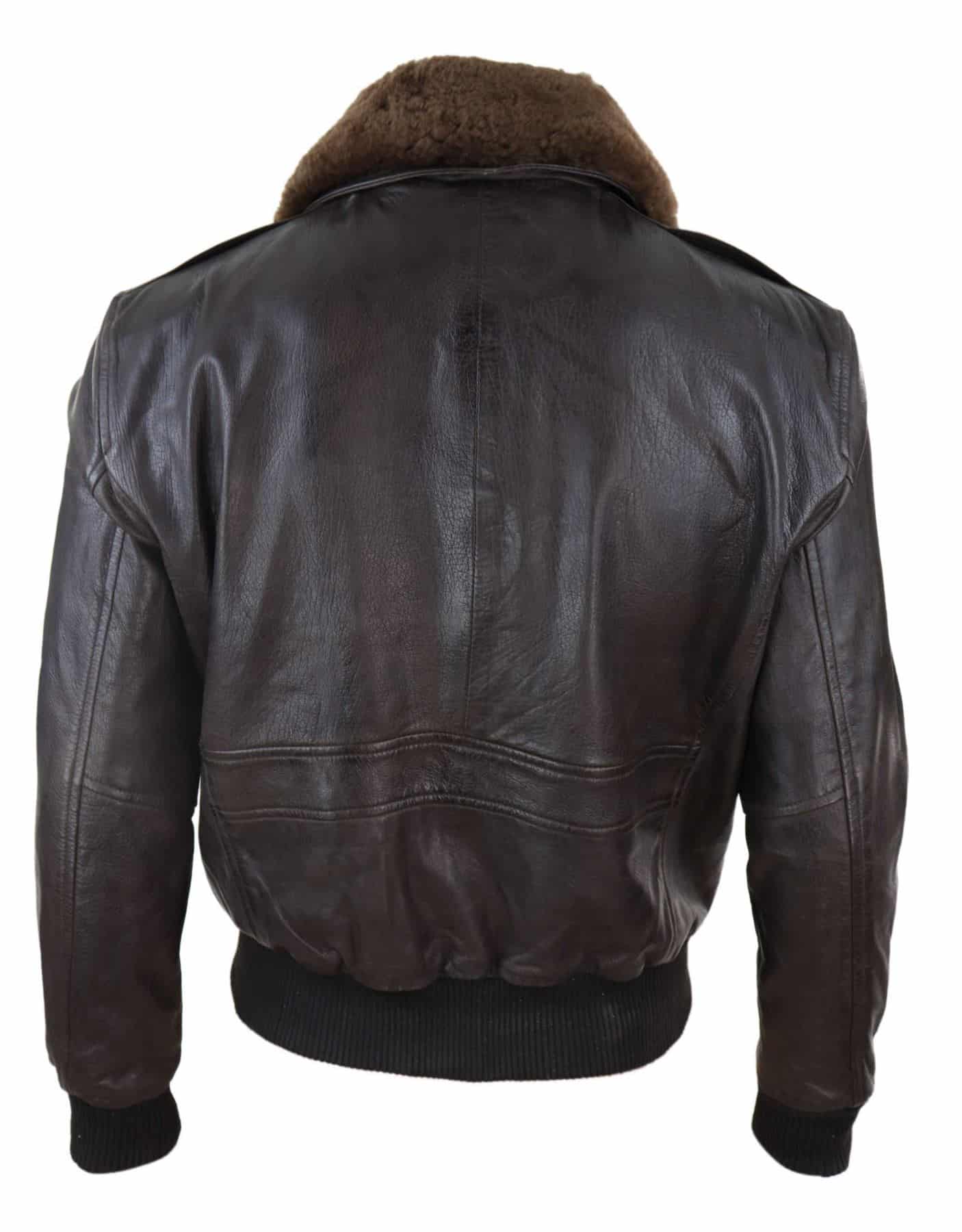 Vīriešu brūna ādas bomberjaka