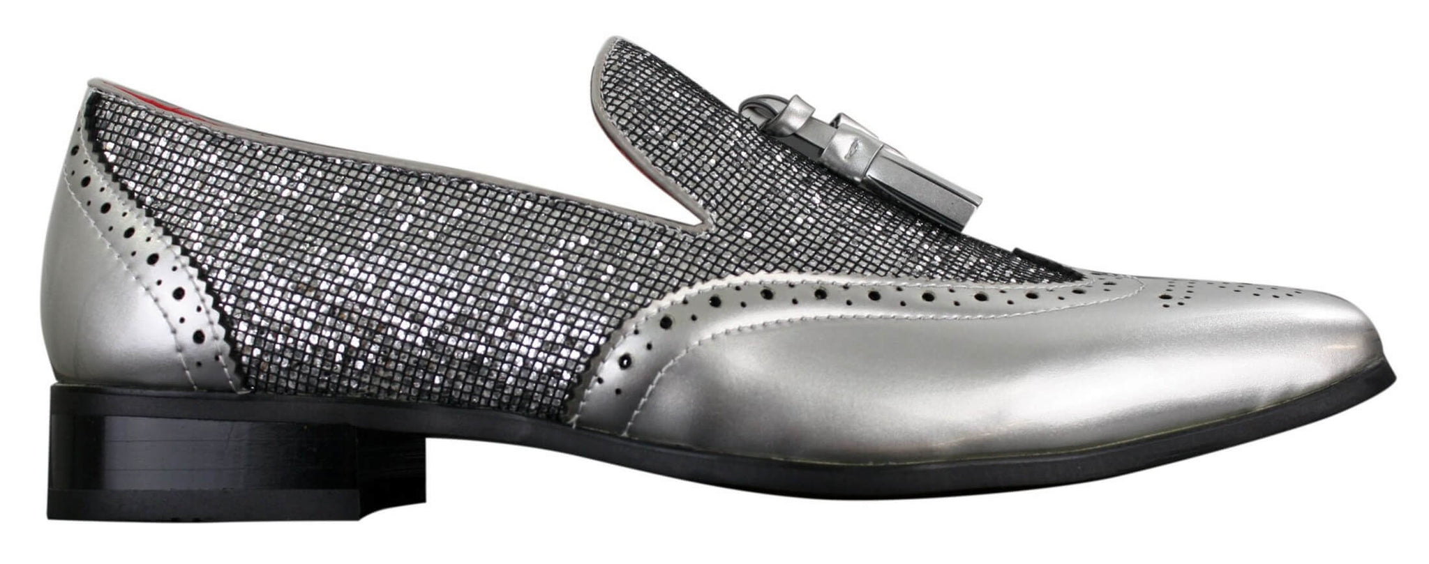 Vīriešu elegantas ballīšu kurpes ar spīdīgām, pušķotām virsmām, sarkanas, sudrabainas, melnas, uzvelkamas lakotas ādas kurpes