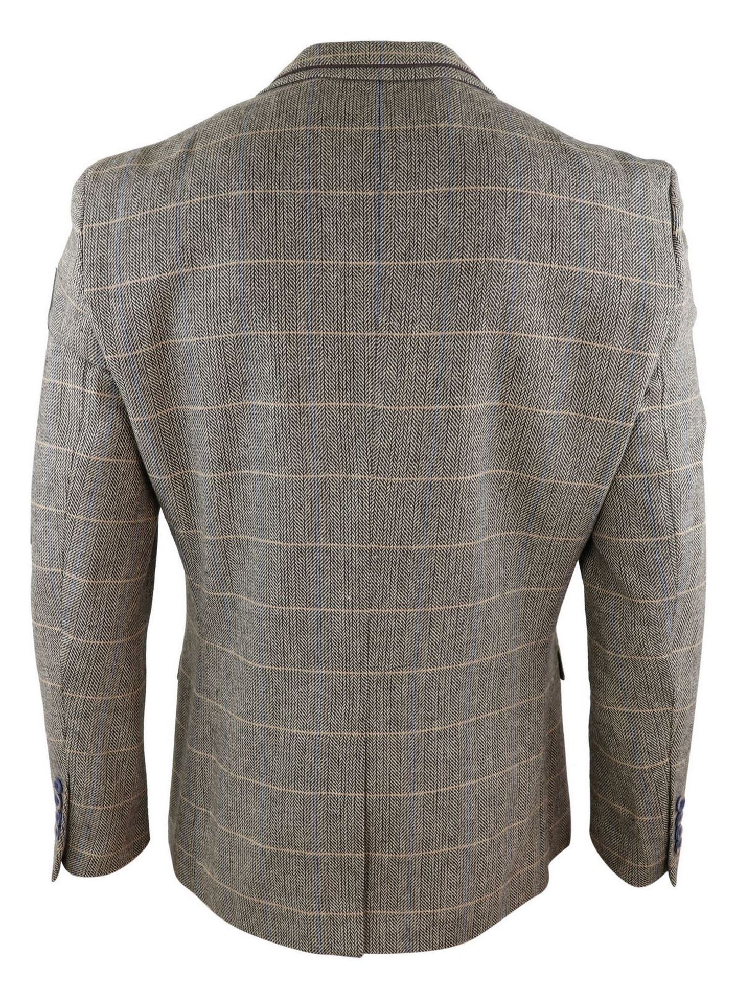 Vīriešu ozolkoka brūna vintage rūtaina tvīda žakete vai veste ar retro rakstu