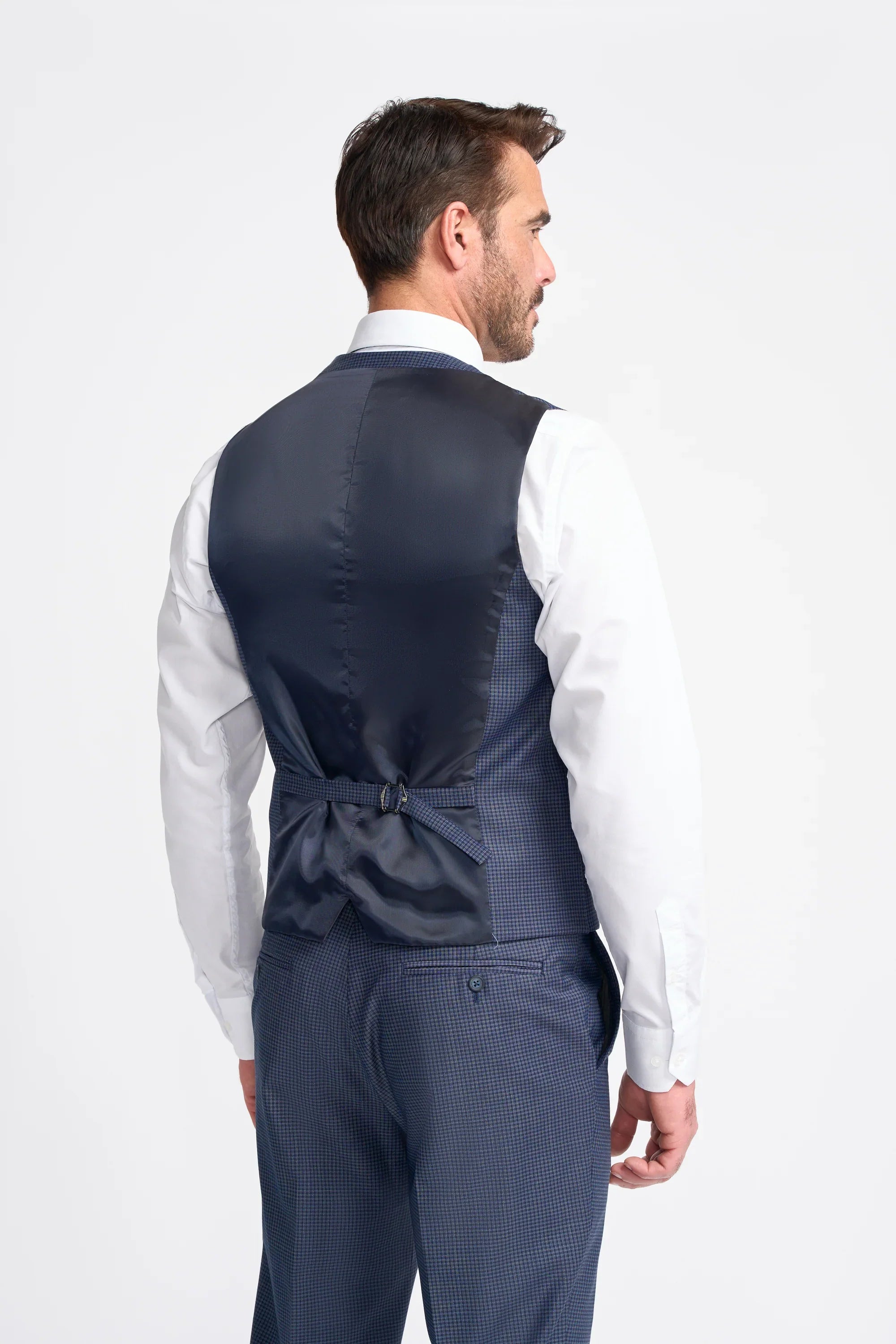 Bond - vīriešu tumši zila rūtaina veste