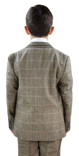 Zēnu dzeltenbrūns tvīda trīsdaļīgs uzvalks - Peaky Blinders Suit Albert