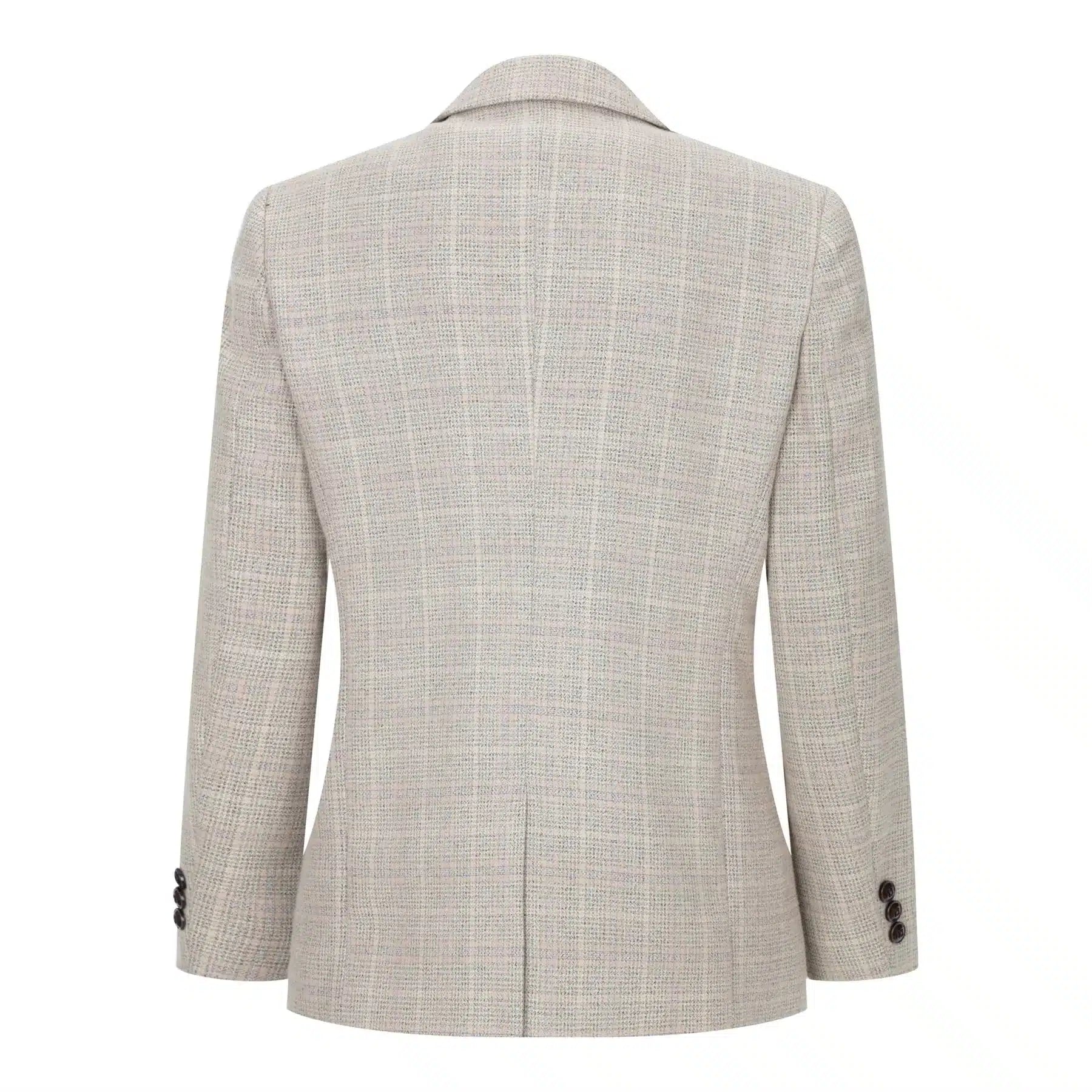 Zēnu rūtainais tvīda bēšbrūns trīsdaļīgs uzvalks kāzām, vintage, retro, klasisks