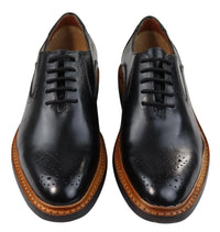 Vīriešu brogue Oxford kurpes, dzeltenbrūnas, melnas, mežģīņotas ādas Goodyear apavi, apmales