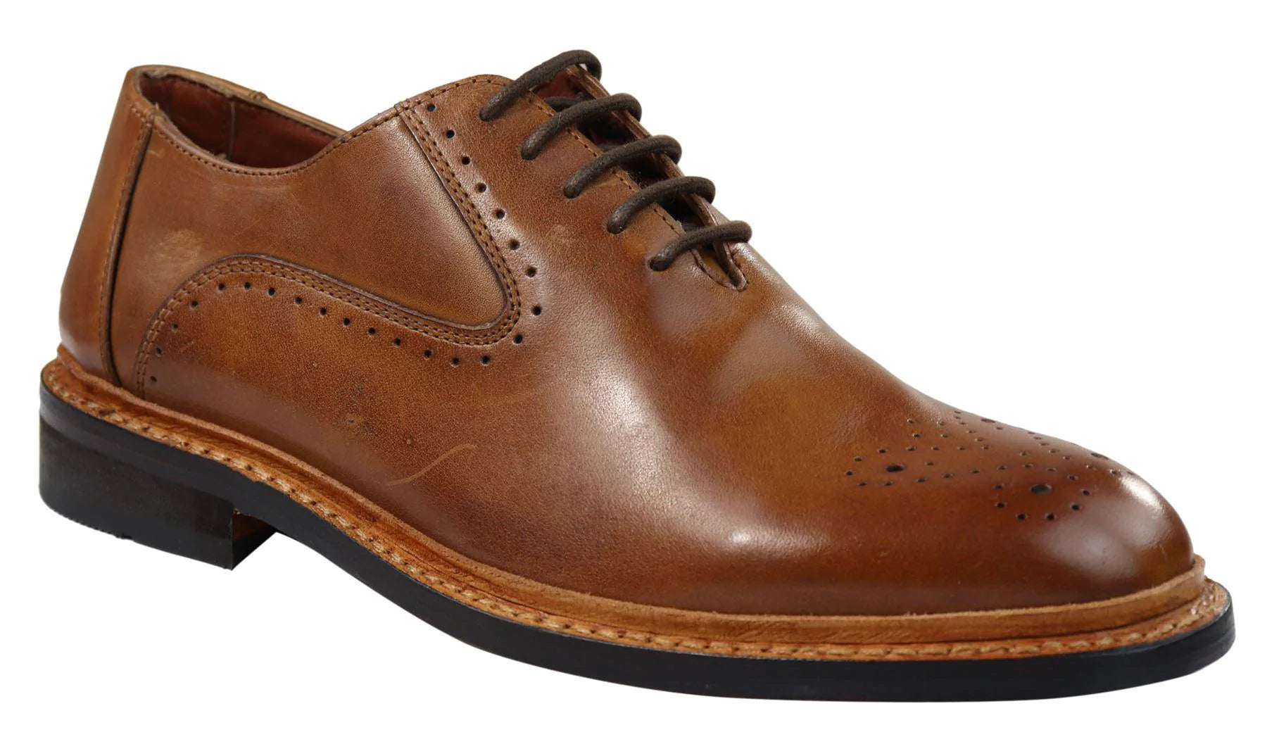 Vīriešu brogue Oxford kurpes, dzeltenbrūnas, melnas, mežģīņotas ādas Goodyear apavi, apmales