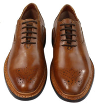 Vīriešu brogue Oxford kurpes, dzeltenbrūnas, melnas, mežģīņotas ādas Goodyear apavi, apmales