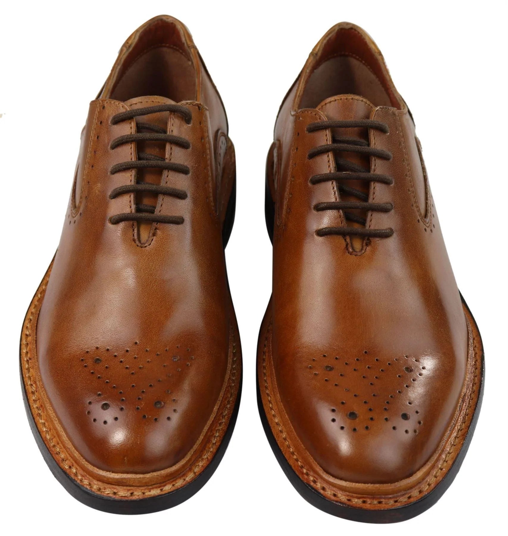 Vīriešu brogue Oxford kurpes, dzeltenbrūnas, melnas, mežģīņotas ādas Goodyear apavi, apmales