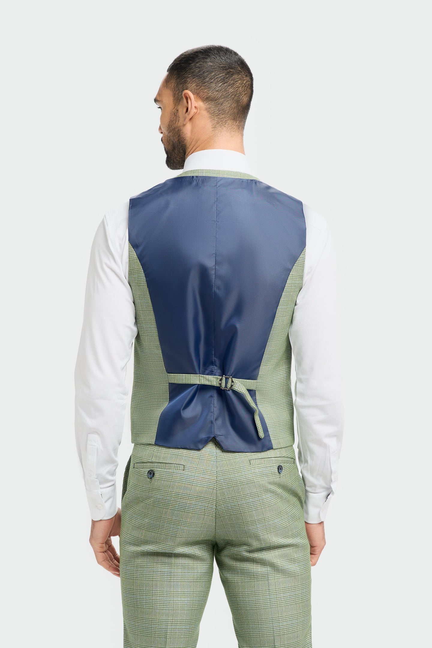 Caridi - vīriešu salvijas zaļa rūtaina veste