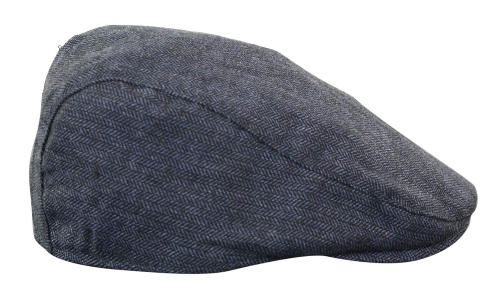 Cavani Martez cepure - vīriešu vectētiņa cepure, tumši zila, plakana cepure, zivju kaula raksts, vintage retro Del Boy, klasiska Gatsby Peaky Blinders