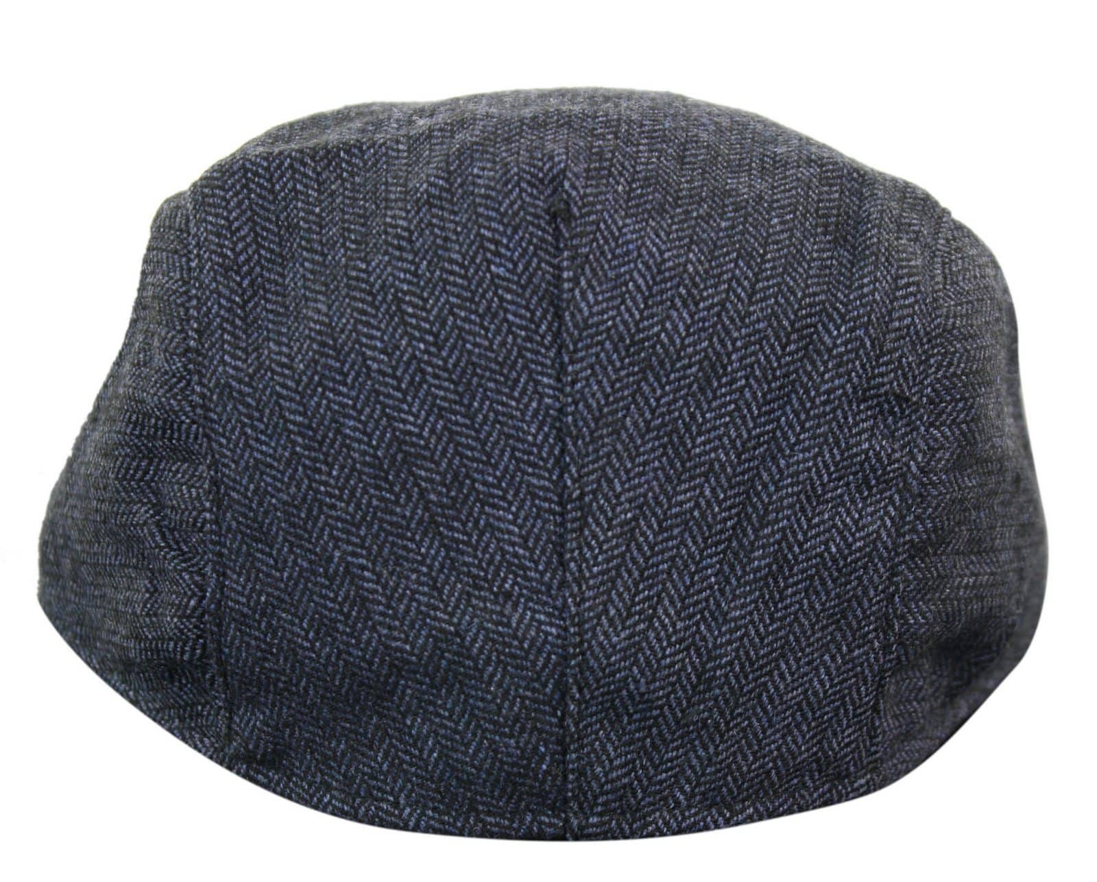 Cavani Martez cepure - vīriešu vectētiņa cepure, tumši zila, plakana cepure, zivju kaula raksts, vintage retro Del Boy, klasiska Gatsby Peaky Blinders