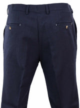 Vīriešu vintage tvīda uzvalka bikses - tumši zilas