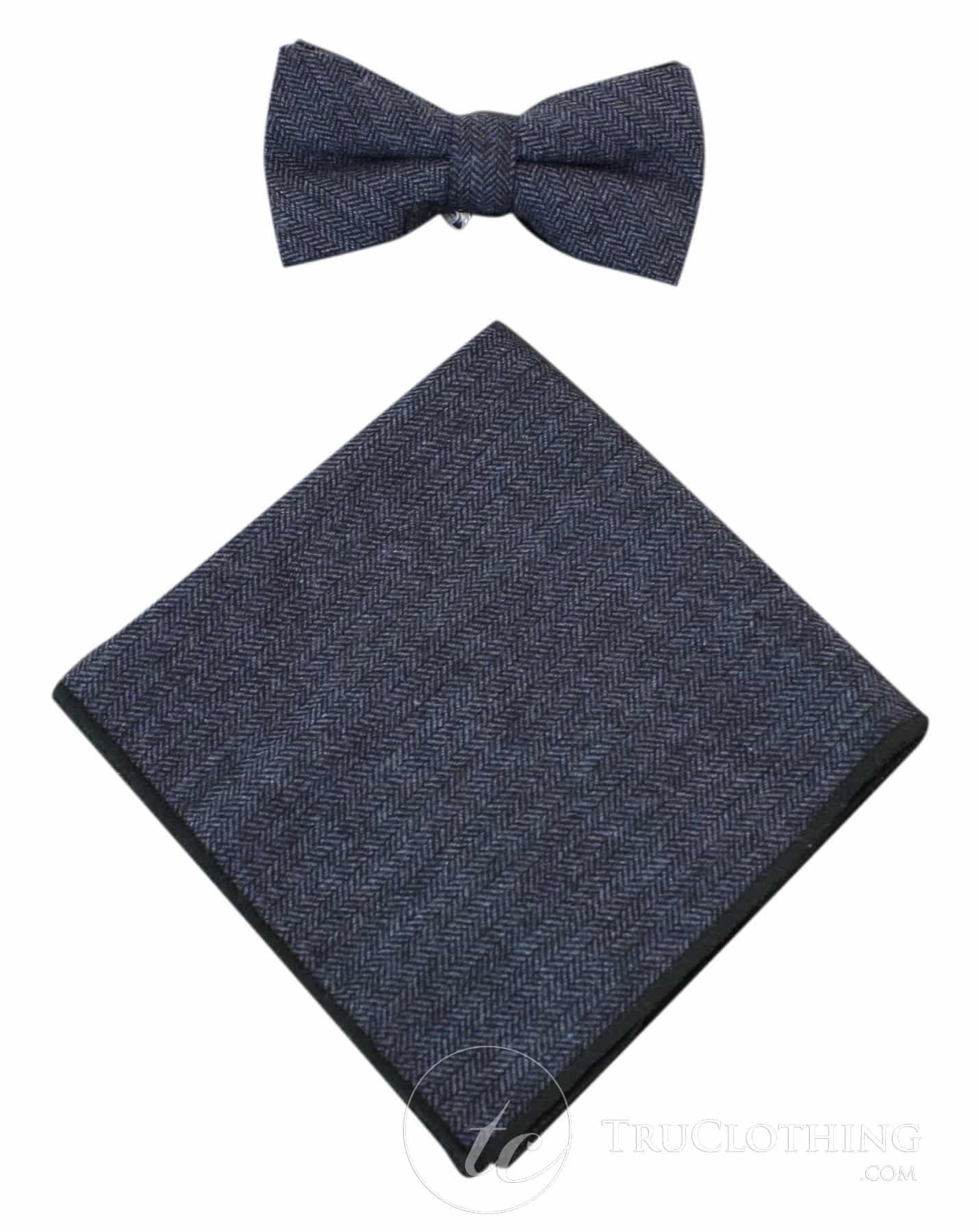 Cavani Martez tauriņš - vīriešu tauriņš ar tvīda rakstu un rūtainu rakstu, kabatlakatiņš ar retro, vintage, klasisks, Peaky Blinders raksts
