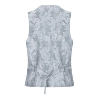 Zēnu trīsdaļīgs gaiši pelēks uzvalks klasiskām kāzām, ballītēm, vintage kristībām