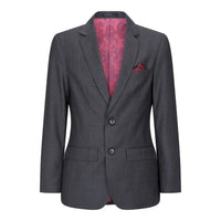 Zēnu trīsdaļīgs tumši pelēks uzvalks, klasisks kāzu, ballīšu, vintage stilā