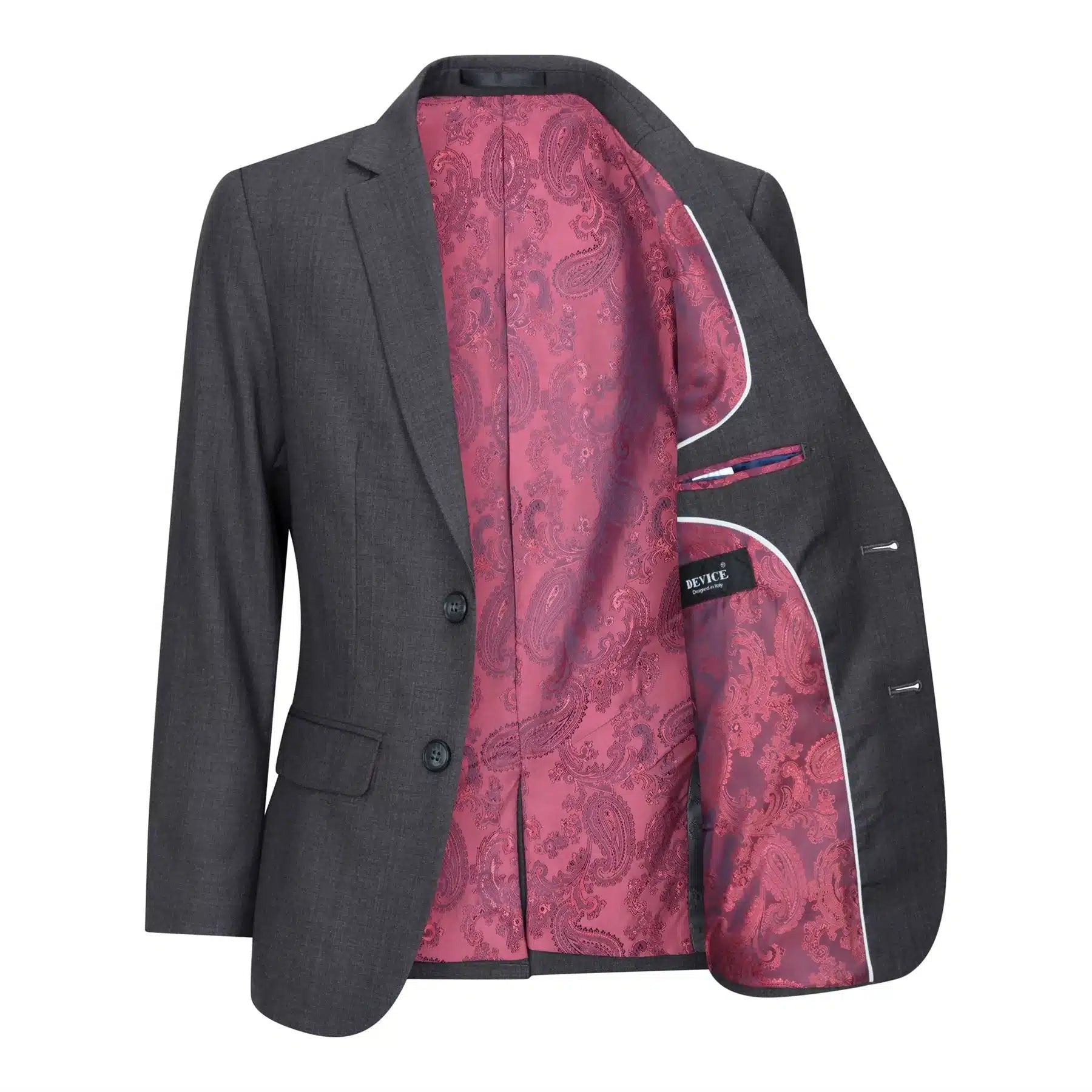 Zēnu trīsdaļīgs tumši pelēks uzvalks, klasisks kāzu, ballīšu, vintage stilā