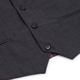 Zēnu trīsdaļīgs tumši pelēks uzvalks, klasisks kāzu, ballīšu, vintage stilā