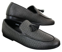 Elong DD0085 - vīriešu čūskas krokodilādas PU mokasīni, uzvelkami, ērti, vintage stilā