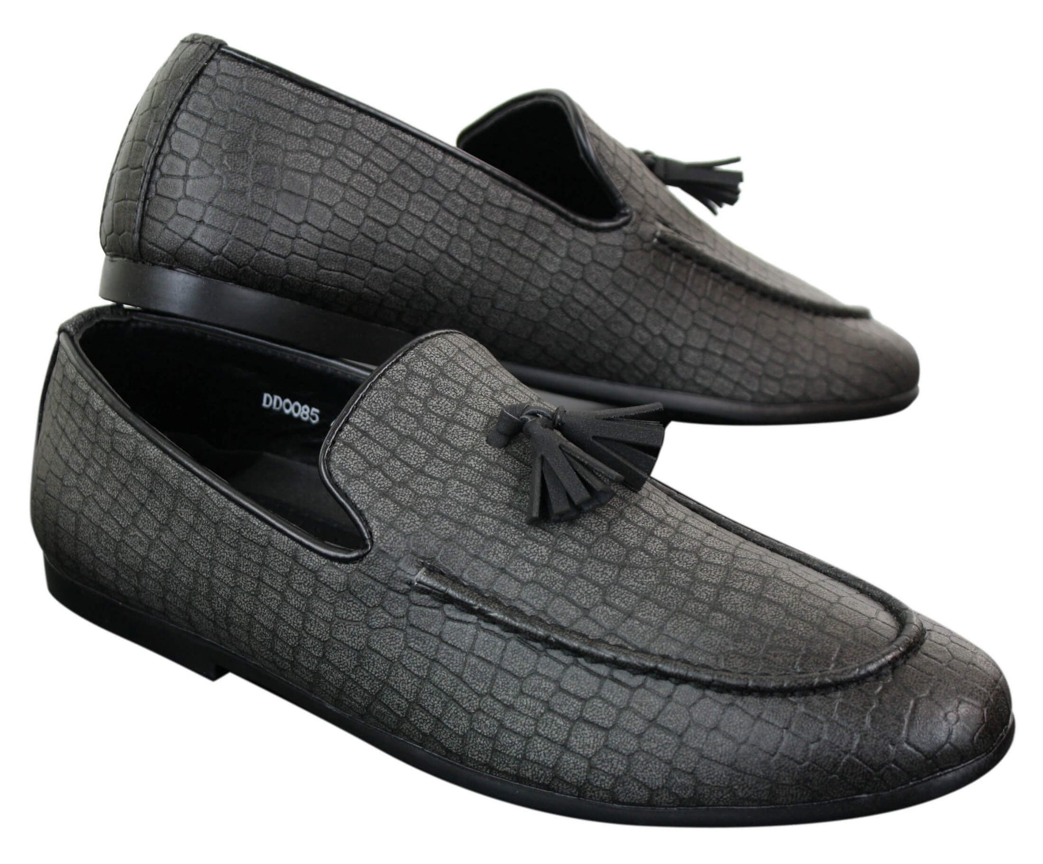 Elong DD0085 - vīriešu čūskas krokodilādas PU mokasīni, uzvelkami, ērti, vintage stilā