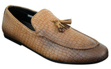Elong DD0085 - vīriešu čūskas krokodilādas PU mokasīni, uzvelkami, ērti, vintage stilā