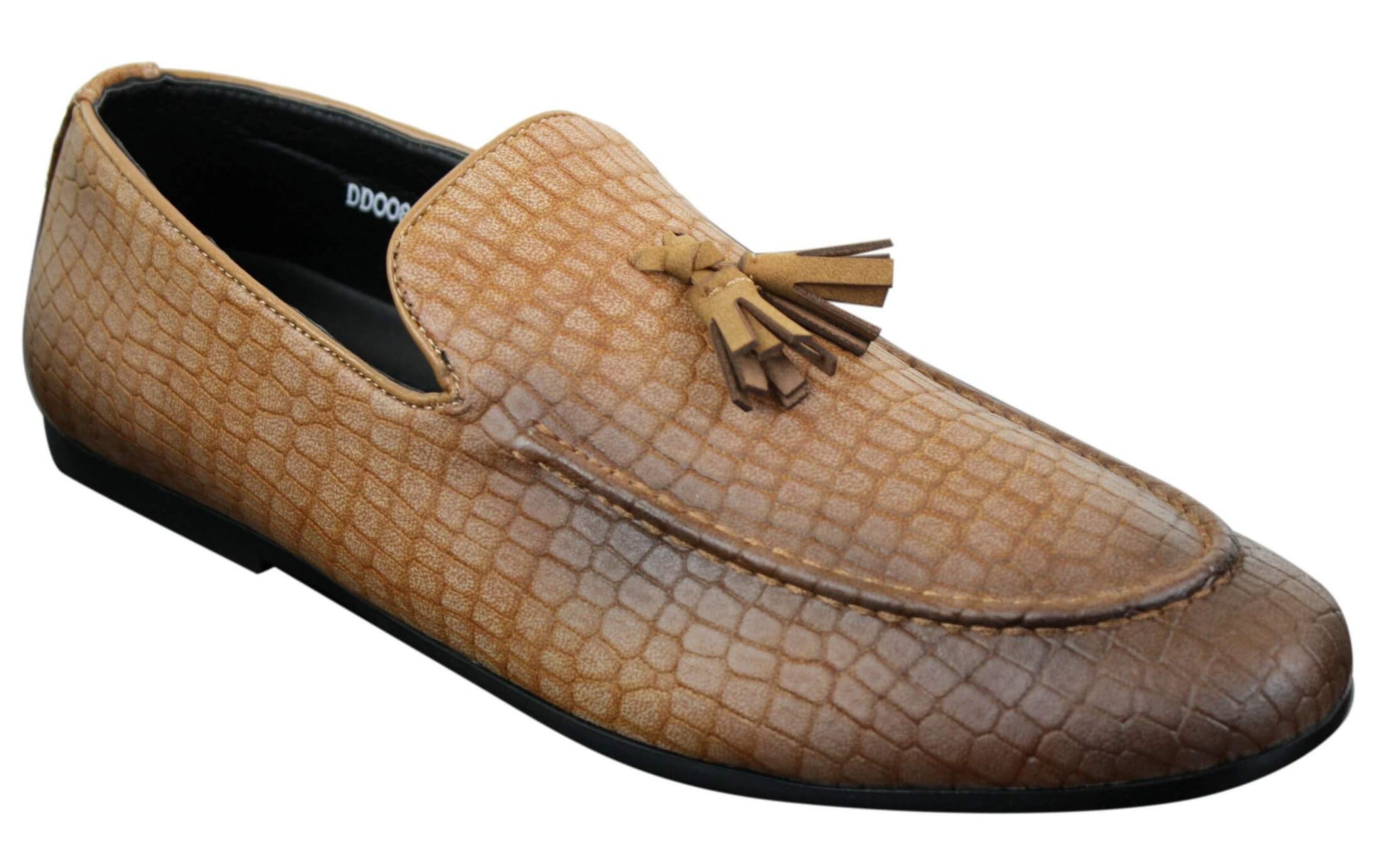 Elong DD0085 - vīriešu čūskas krokodilādas PU mokasīni, uzvelkami, ērti, vintage stilā
