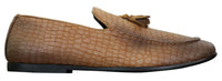 Elong DD0085 - vīriešu čūskas krokodilādas PU mokasīni, uzvelkami, ērti, vintage stilā