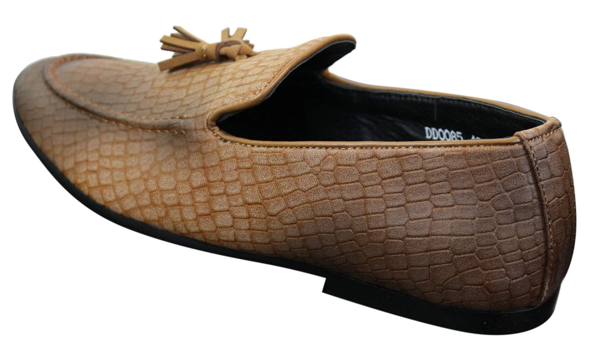Elong DD0085 - vīriešu čūskas krokodilādas PU mokasīni, uzvelkami, ērti, vintage stilā