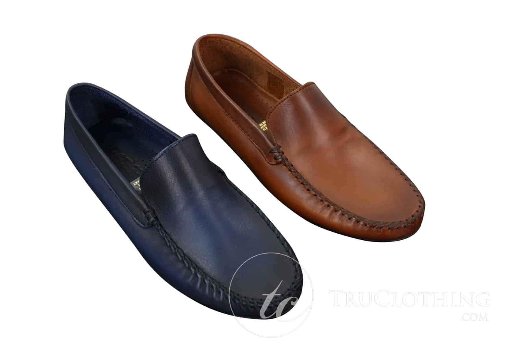 Vīriešu īstas ādas dizaineru uzvelkamie mokasīni, eleganti ikdienas apavi, vintage retro stilā.