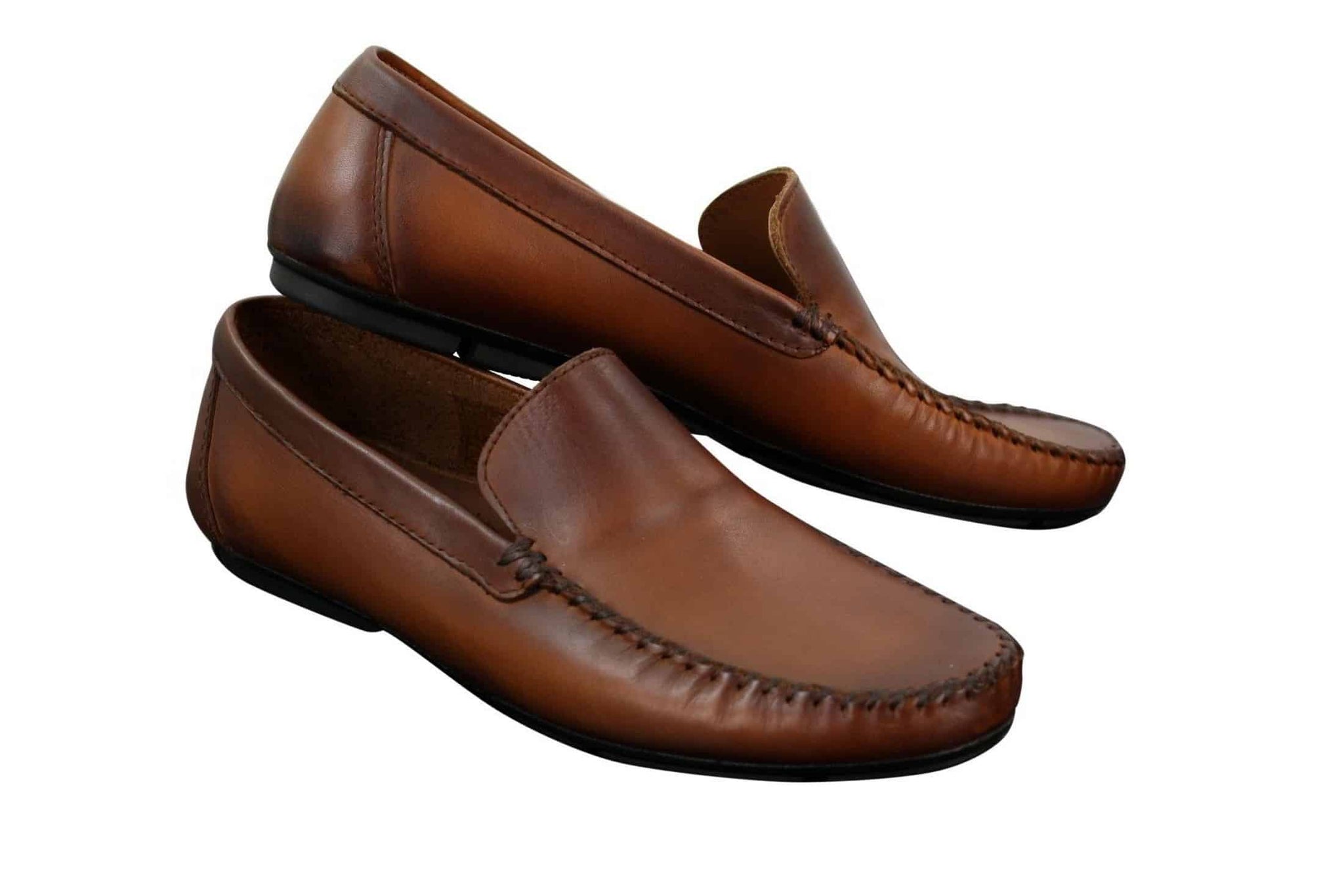 Vīriešu īstas ādas dizaineru uzvelkamie mokasīni, eleganti ikdienas apavi, vintage retro stilā.