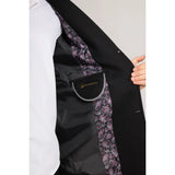 Vīriešu vilnas maisījuma mētelis ar robainu atloku apkakli, melns